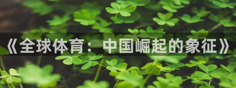 欧亿体育官方正版app官方：《全球体育：中国崛起的象征》